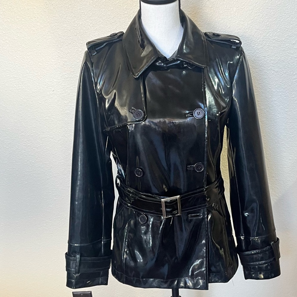 Bagatelle patent leather faux peacoat Black Size Small